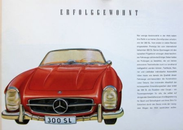 Mercedes-Benz 300 SL Roadster Coupe Modelprogram 1962 Carbrochure (6941)
